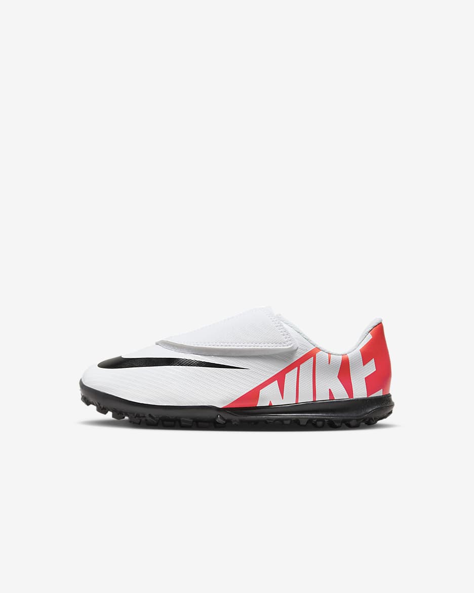 Nike Jr. Mercurial Vapor 15 Club 小童人工短草草皮低筒足球鞋 - Bright Crimson/黑色/白色