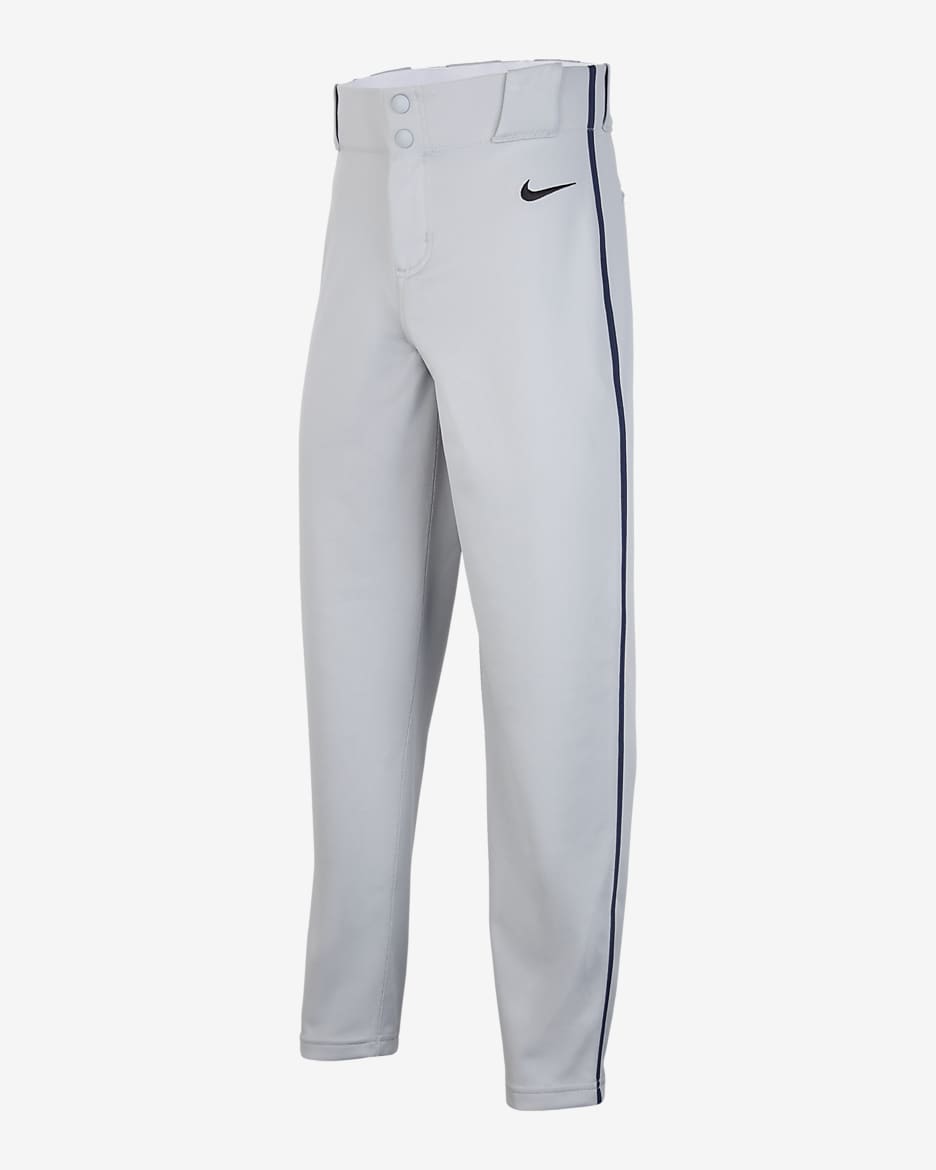 Pants de béisbol entubados para niños talla grande Nike Vapor Select 2 - Gris lobo/Azul marino medianoche/Negro