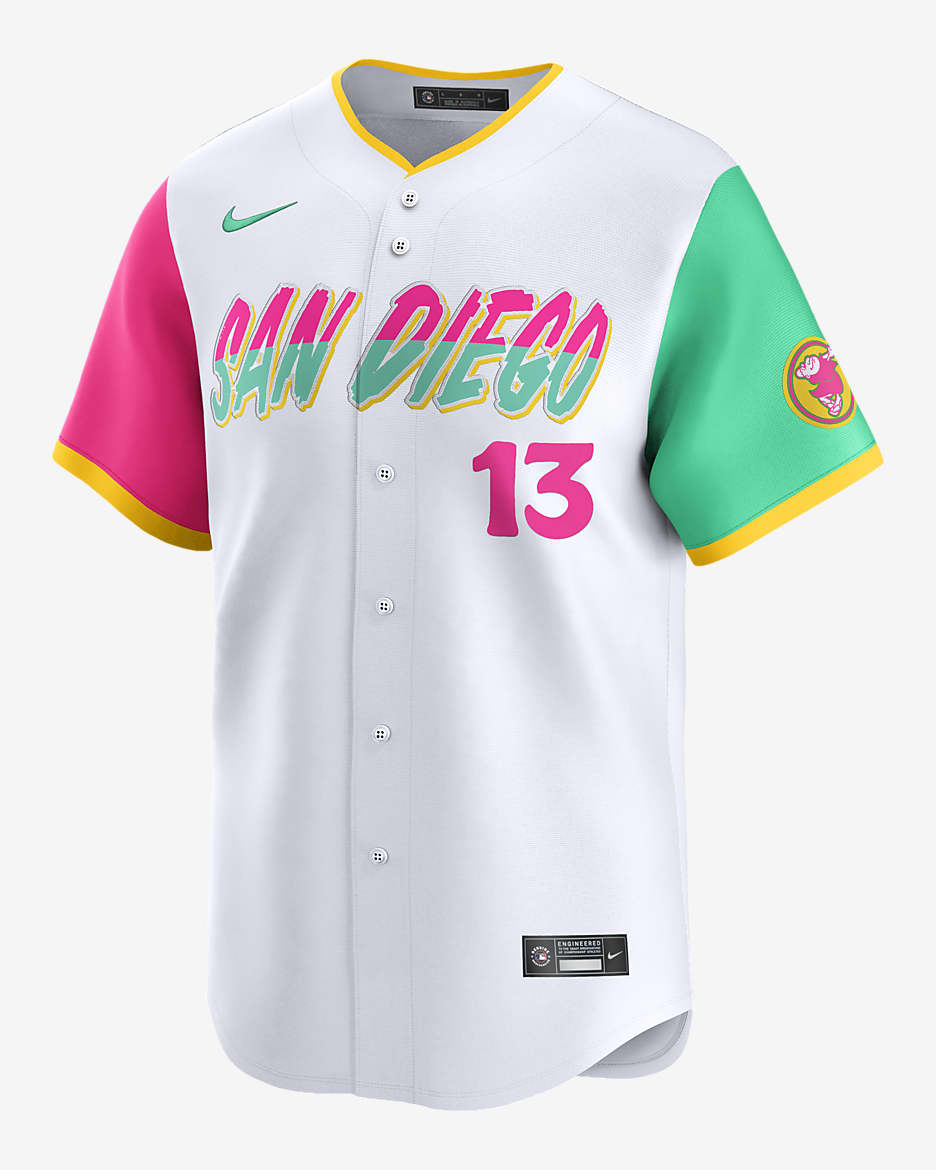 Jersey Nike Dri-FIT ADV de la MLB Limited para hombre Manny Machado San Diego Padres City Connect - Blanco