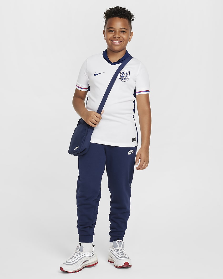 England (Women's Team) 2024/25 Stadium Home Older Kids' Nike Dri-FIT Football Replica Shirt - White/White/Blue Void