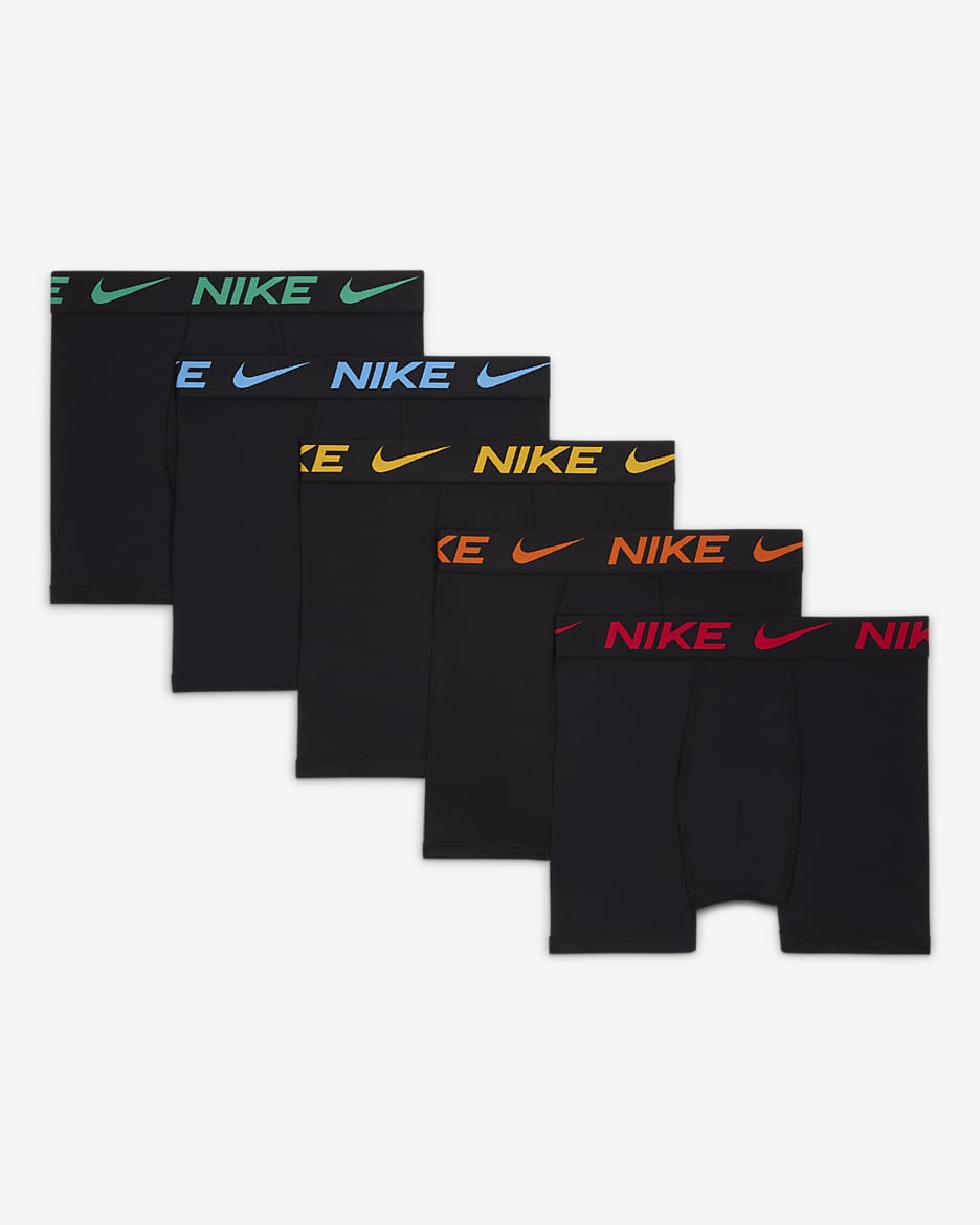 Nike Dri-FIT Big Kids' Color Pop Boxer Briefs (5-Pack) - Black