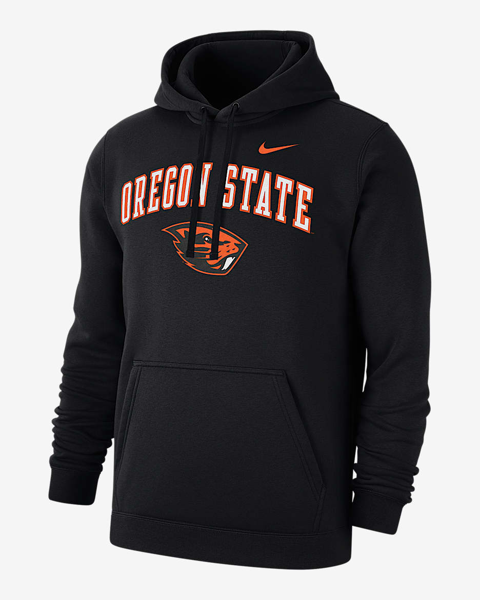 Oregon State Club Men's Nike College Pullover Hoodie - Black