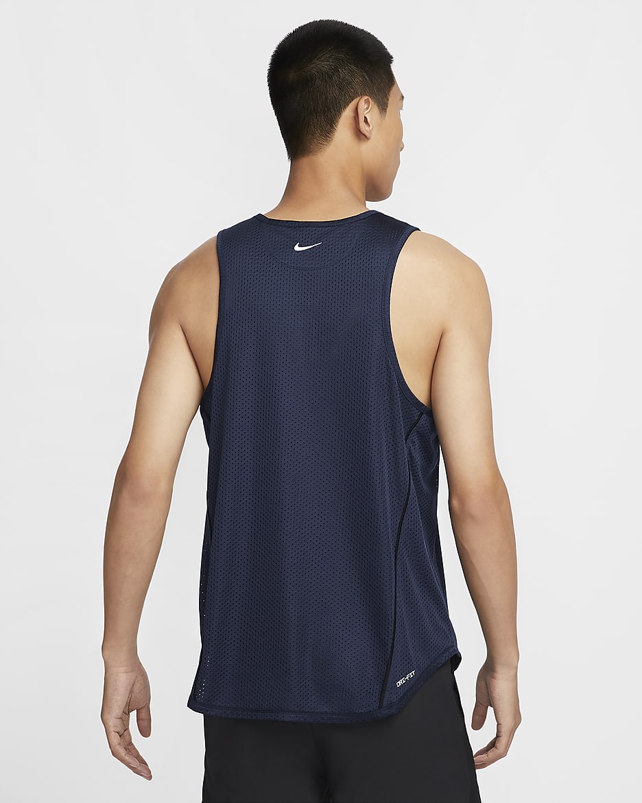 Nike Track Club 男款 Dri-FIT 跑步無袖上衣 - 黑色/Midnight Navy/Summit White