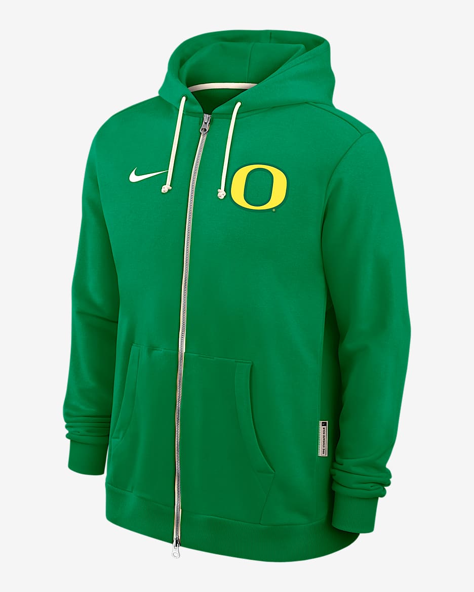 Oregon Sideline Men's Nike Dri-FIT College Full-Zip Hoodie - Apple Green