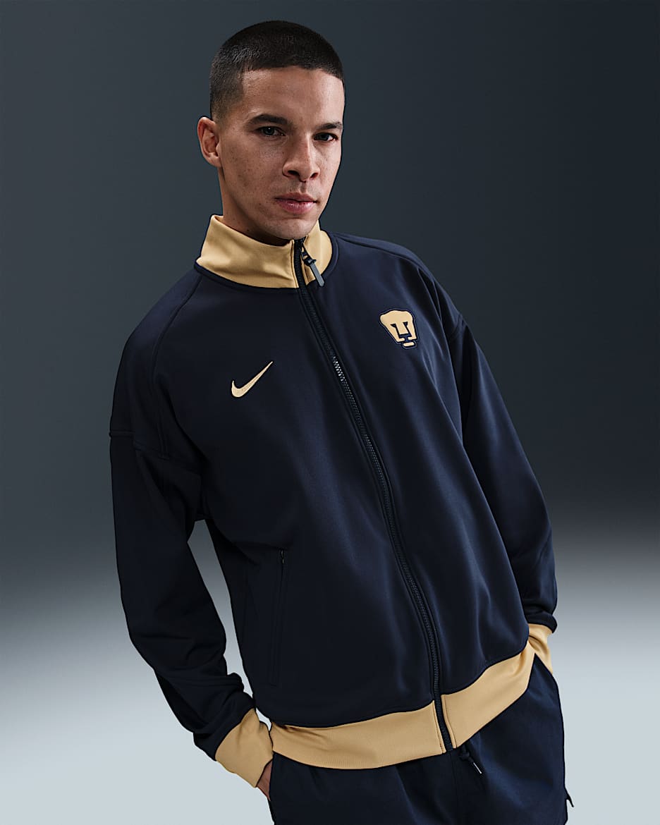 Chamarra Anthem de futbol Nike Dri-FIT para hombre Pumas UNAM Academy Pro - Obsidiana/Oro club