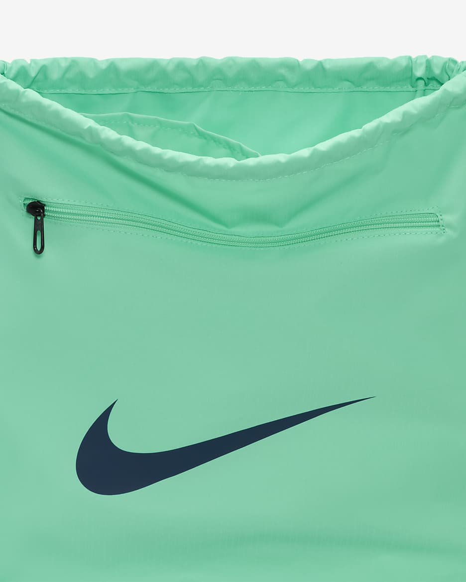 Nike Brasilia 9.5 Training Gymsack (18L) - Green Glow/Black/Valerian Blue