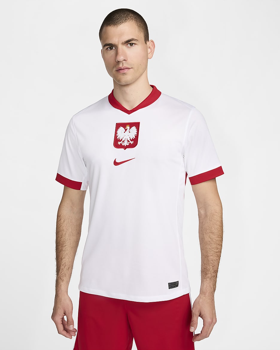 Pánský domácí fotbalový dres Nike Dri-FIT Replica Polsko Stadium 2024/25 - Bílá/Sport Red/Sport Red