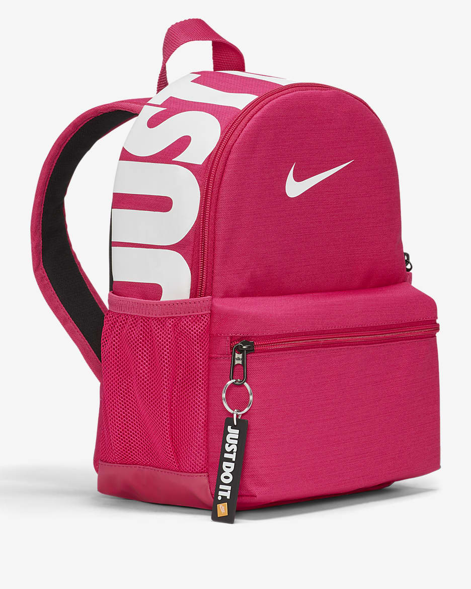 Nike Brasilia JDI Kids' Backpack (Mini) - Fireberry/Fireberry/White