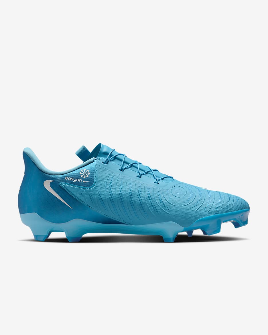 Nike Phantom GX 2 Academy EasyOn MG Low-Top-Fußballschuh für weichen Rasen - Blue Fury/Weiß