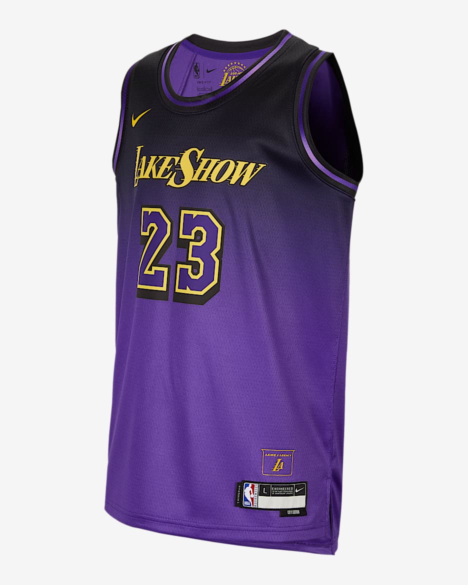LeBron James Los Angeles Lakers 2024/25 City Edition Older Kids' Nike Dri-FIT NBA Swingman Jersey - Field Purple