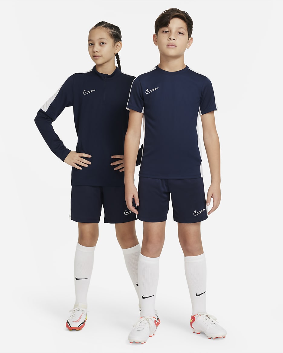 Short de football Nike Dri-FIT Academy23 pour enfant - Obsidian/Blanc/Blanc