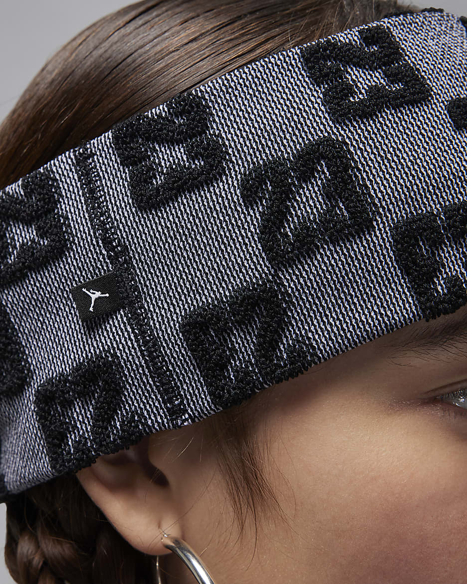 Jordan Dri-FIT Terry Headband - Black/White/Black