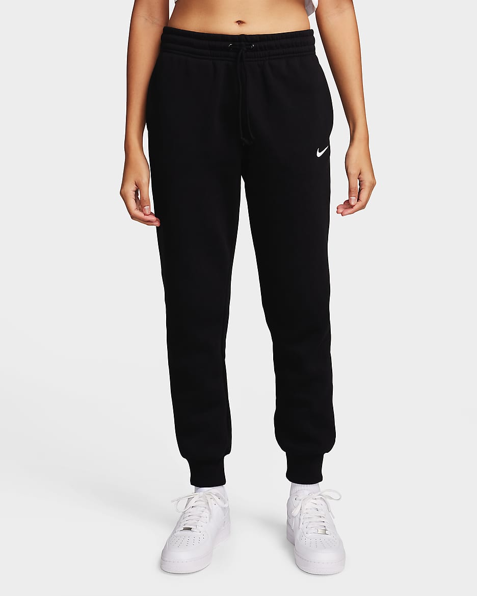 Nike Sportswear Phoenix Fleece Jogger de talle medio - Mujer - Negro/Sail