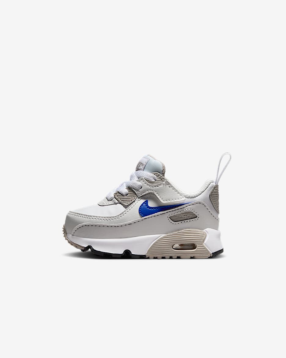 Tenis para bebé e infantil Nike Air Max 90 EasyOn - Blanco/Gris universitario/Blanco cumbre/Azul carrera