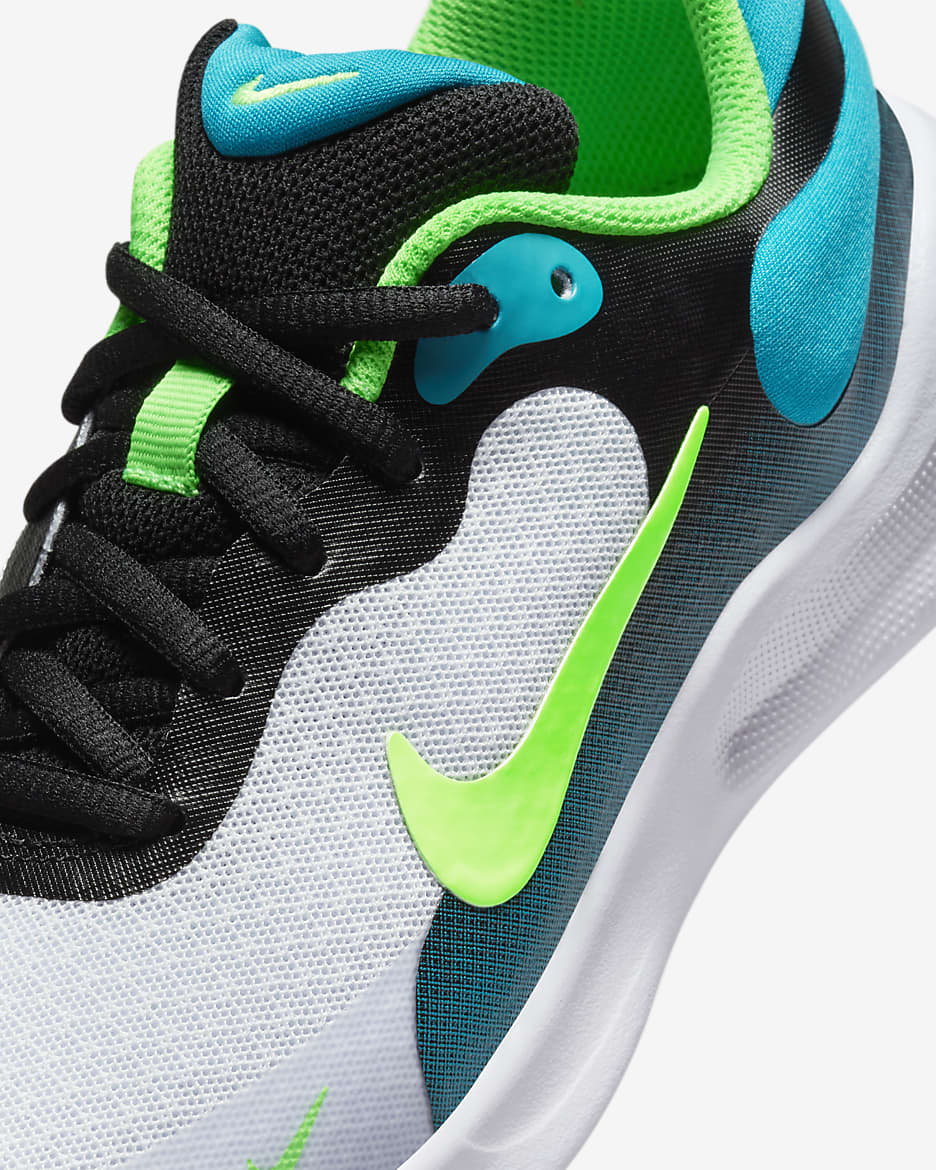 Nike Revolution 7 Big Kids' Running Shoes - Black/Football Grey/Aquamarine/Green Strike