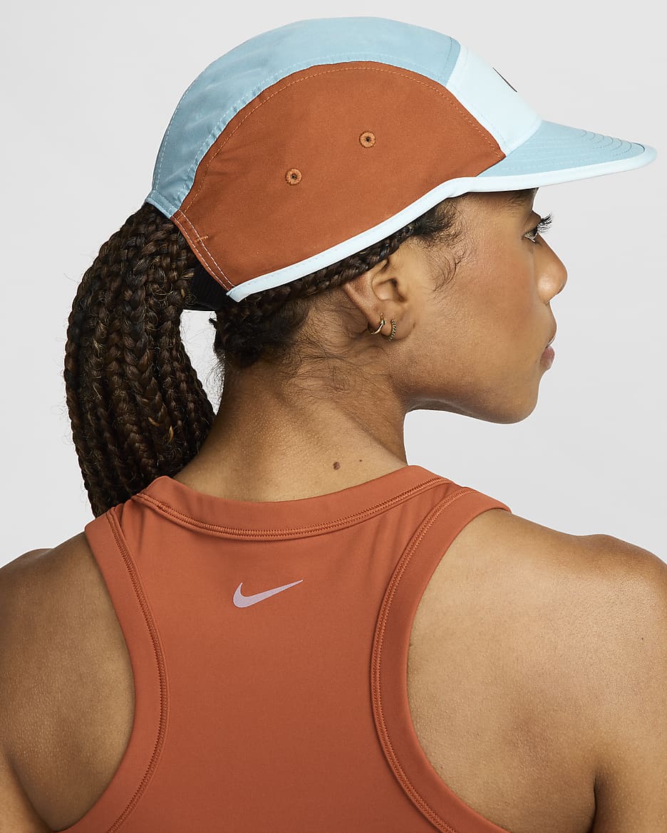 Nike Dri-FIT Fly Unstructured Swoosh Cap - Denim Turquoise/Glacier Blue/Dark Russet/Black