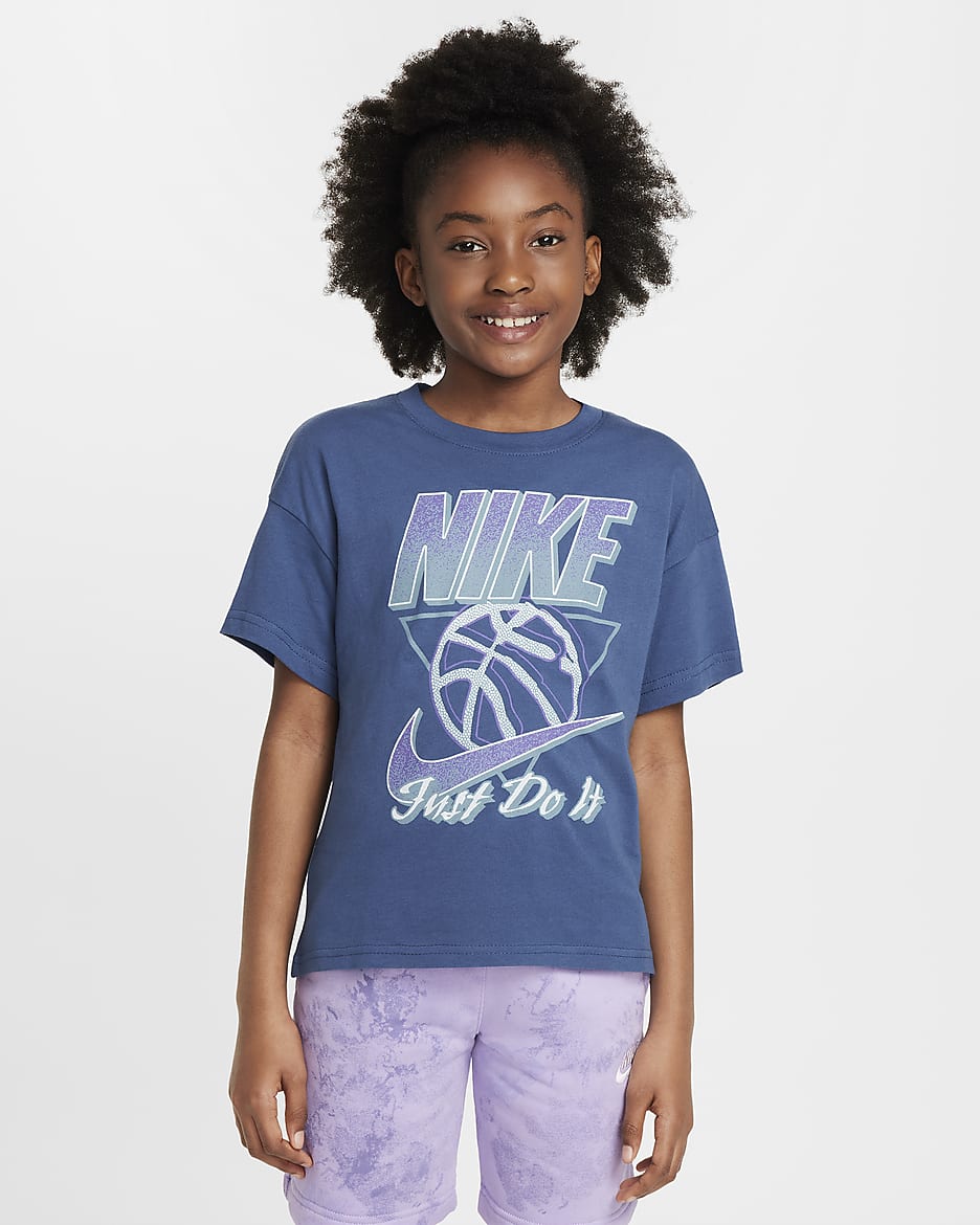 Nike Sportswear Big Kids' (Girls') T-Shirt - Mystic Navy