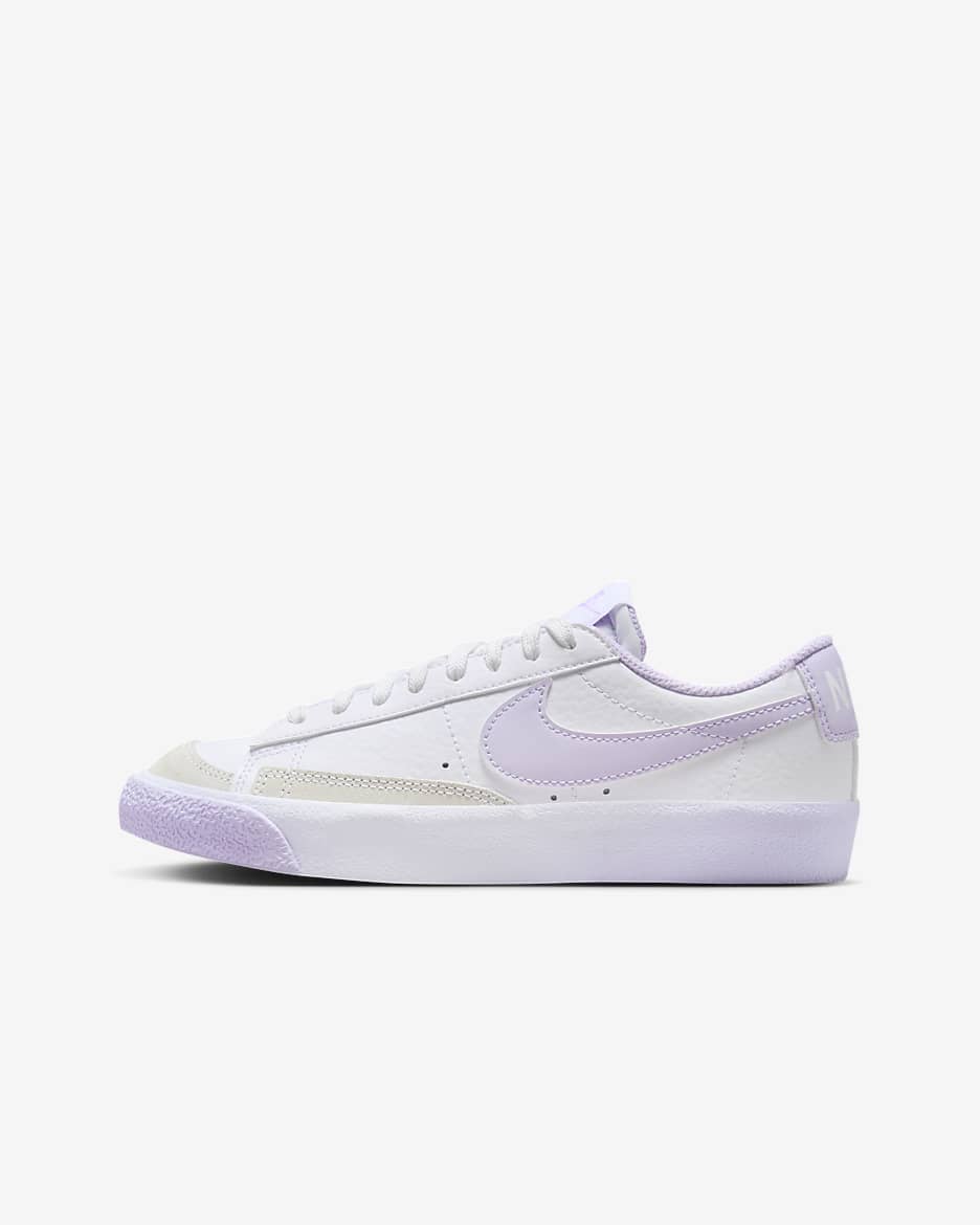Tenis para niños grandes Nike Blazer Low '77 - Blanco/Flor de lila