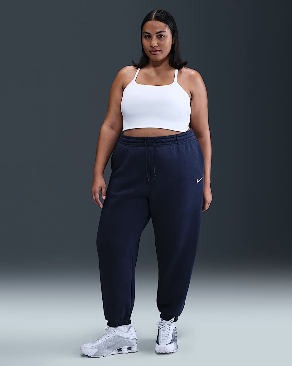 Nike Sportswear Phoenix Fleece Women's High-Waisted Oversized Sweatpants (Plus Size) - Midnight Navy/Sail