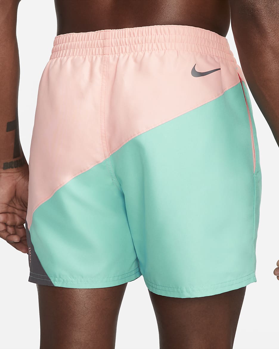 Nike Logo Jackknife Men's 13cm (approx.) Volley Swimming Shorts - Bleached Coral/Washed Teal/Iron Grey/Iron Grey