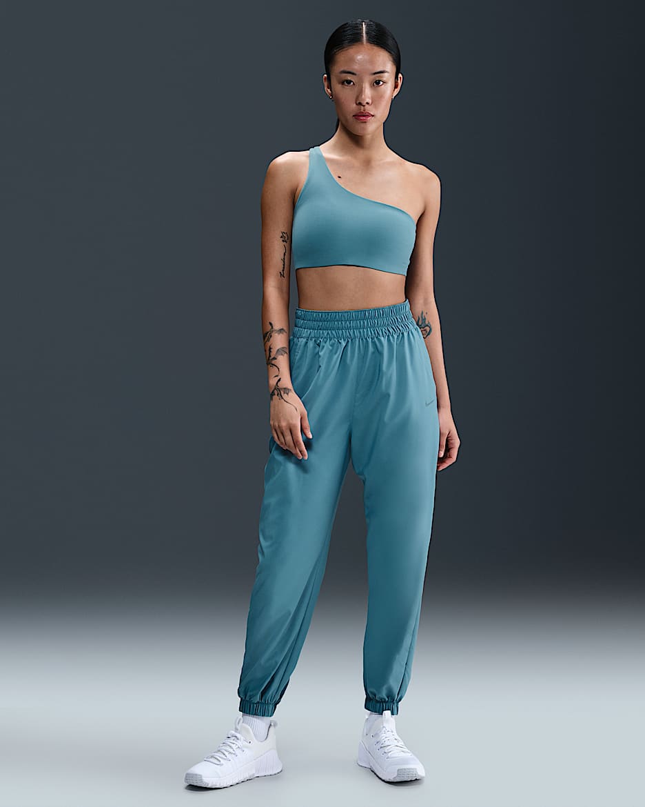Nike One Women's Dri-FIT High-Waisted 7/8 Joggers - Smoky Blue/Black