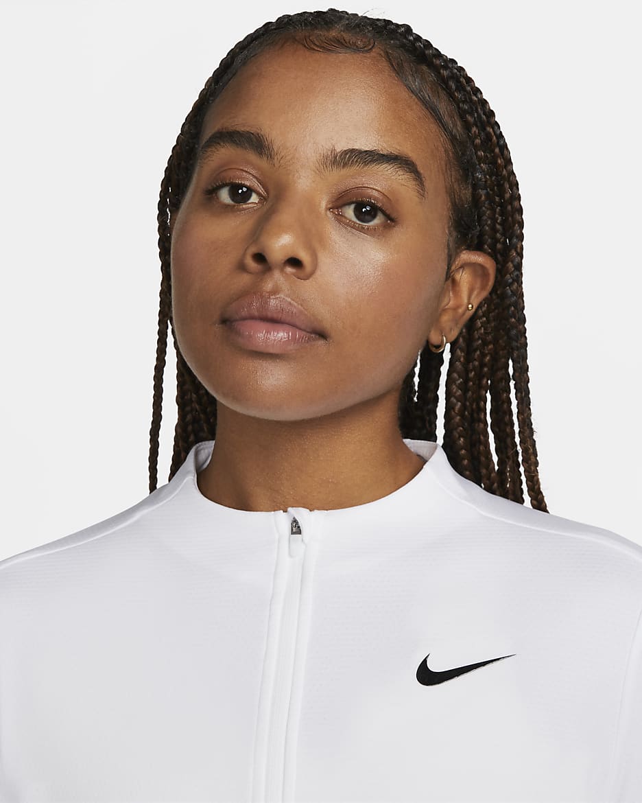 Nike Dri-FIT UV Advantage Women's 1/2-Zip Top - White/Black