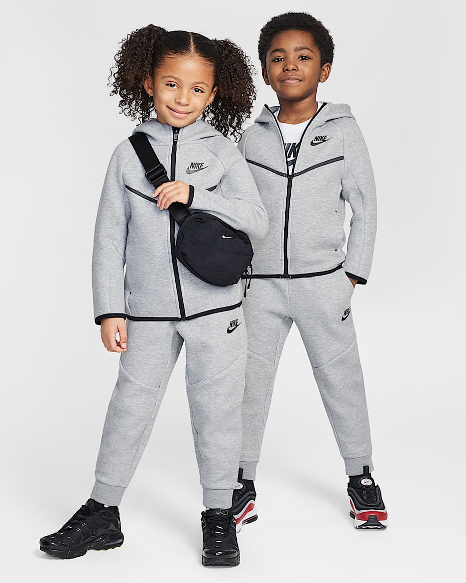 Nike Sportswear Younger Kids' Tech Fleece 2-Piece Full-Zip Set - Dark Grey Heather