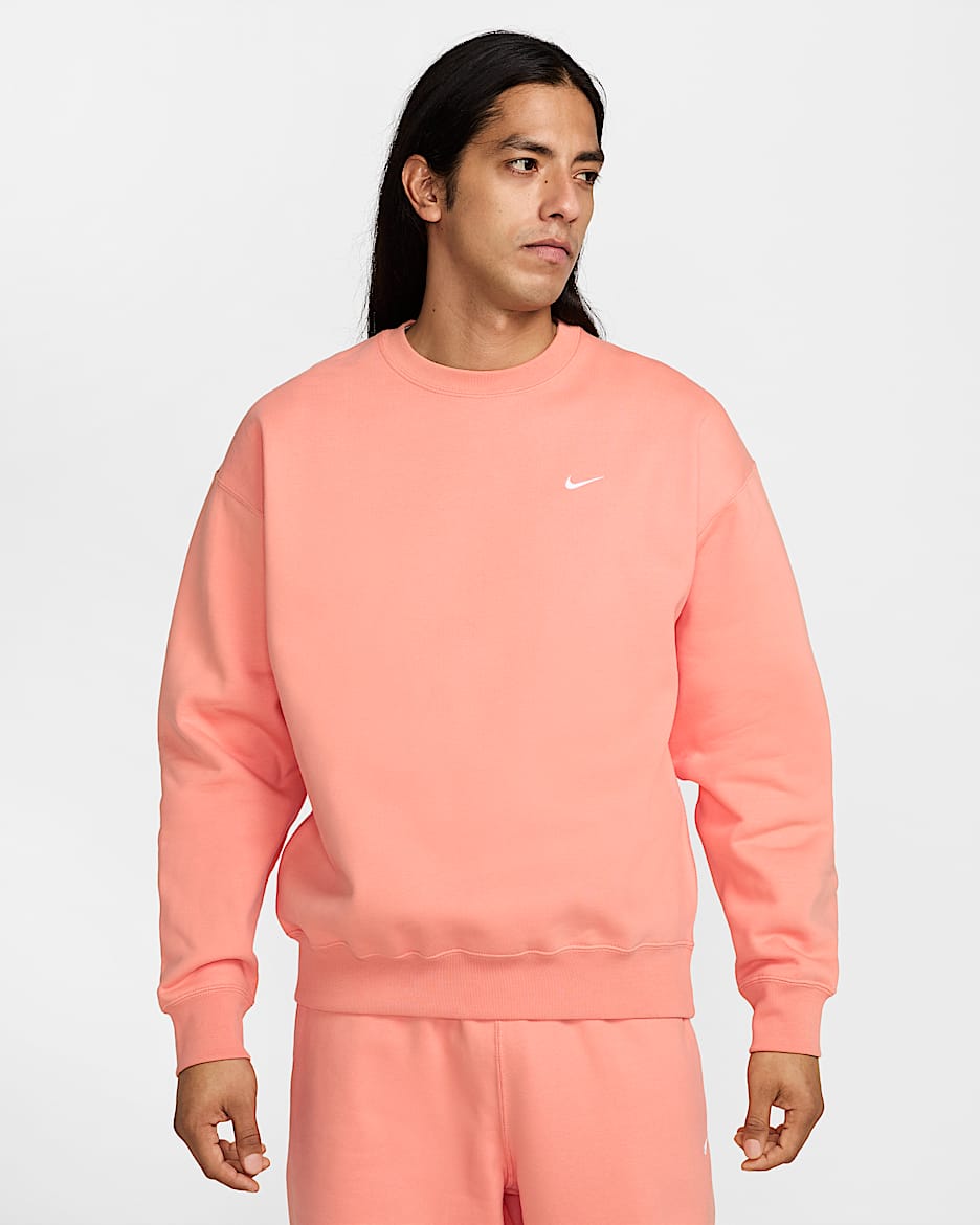 Sudadera de tejido Fleece para hombre Nike Solo Swoosh - Ágata melocotón/Blanco