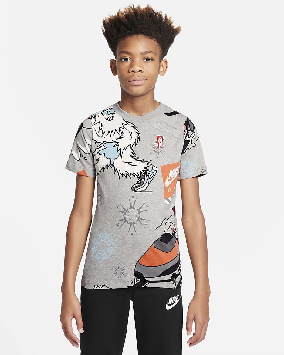 Nike Sportswear Big Kids' T-Shirt - Dark Grey Heather