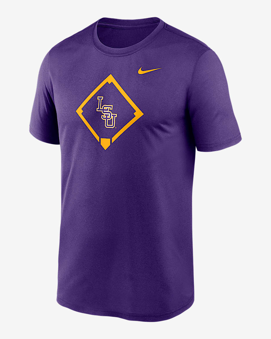 Playera universitaria Nike Dri-FIT para hombre LSU Tigers Legend Baseball Icon - Morado