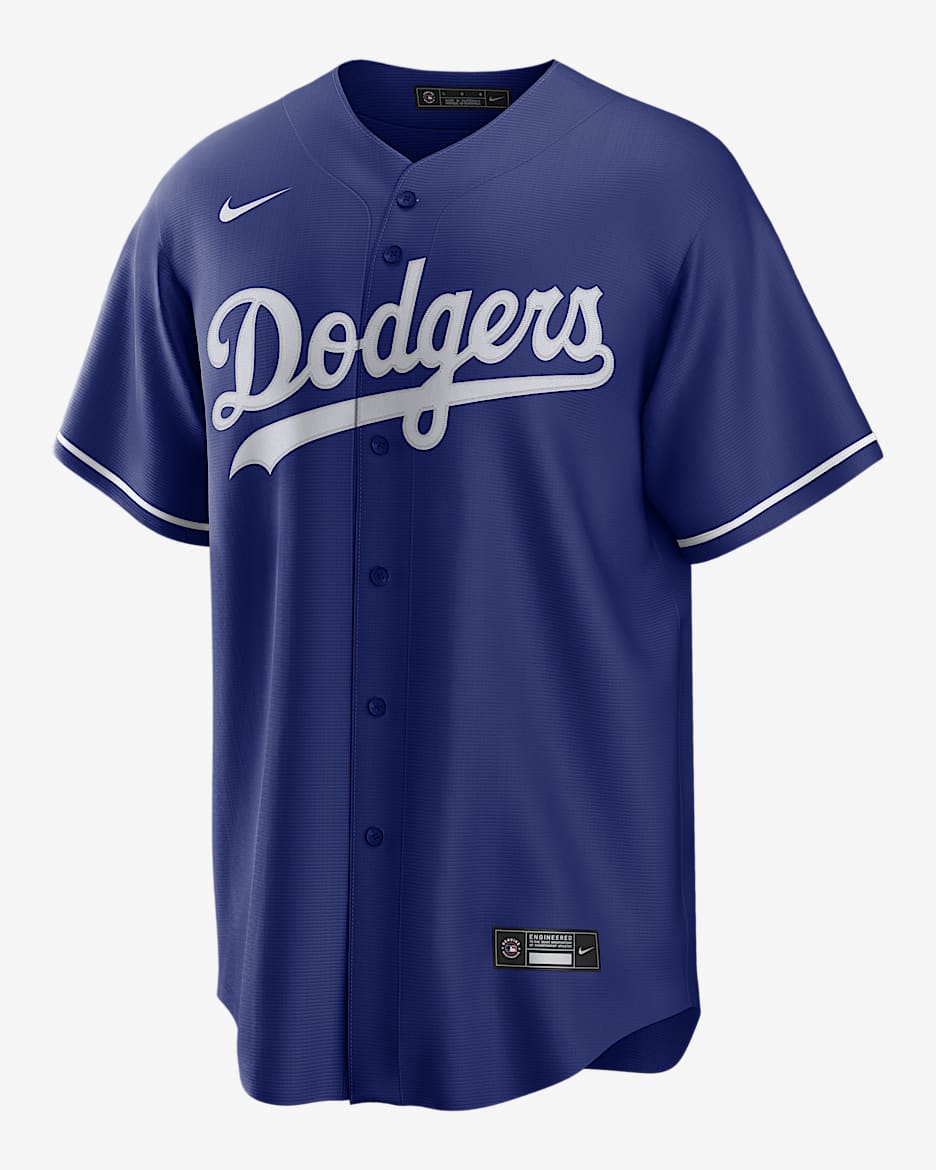 MLB Los Angeles Dodgers (Clayton Kershaw) Men's Replica Baseball Jersey - Deep Royal/White