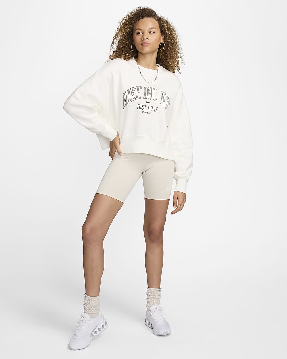 Nike Sportswear Phoenix Fleece Women's Over-Oversized Crew-Neck Graphic Sweatshirt - Sail