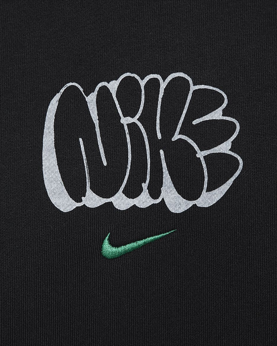 Nike Solo Swoosh Fleece-Hoodie für Herren - Schwarz/Malachite