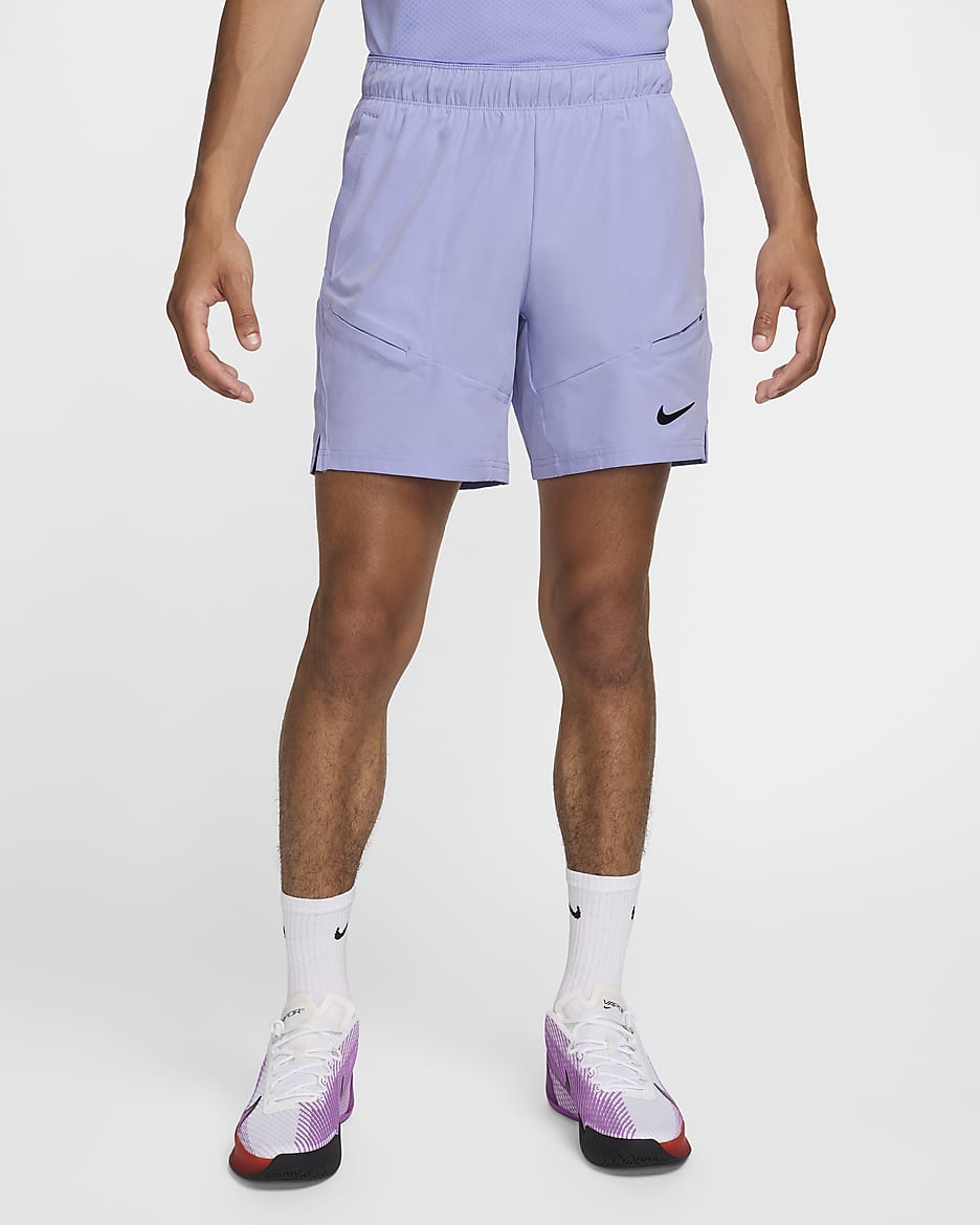 NikeCourt Advantage Pantalón corto de tenis de 18 cm Dri-FIT - Hombre - Purple Pulse/Negro