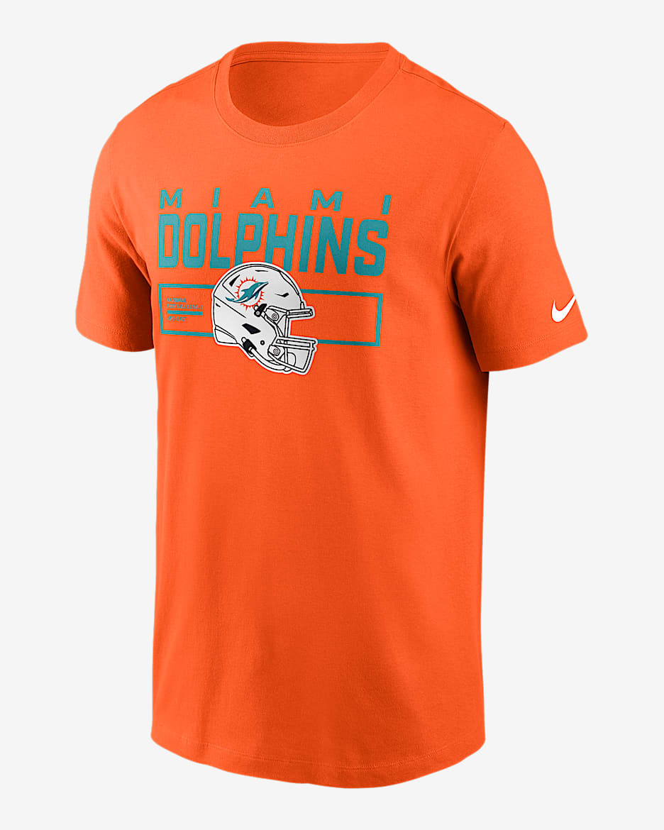 Miami Dolphins Helmet Essential Men's Nike NFL T-Shirt - Orange