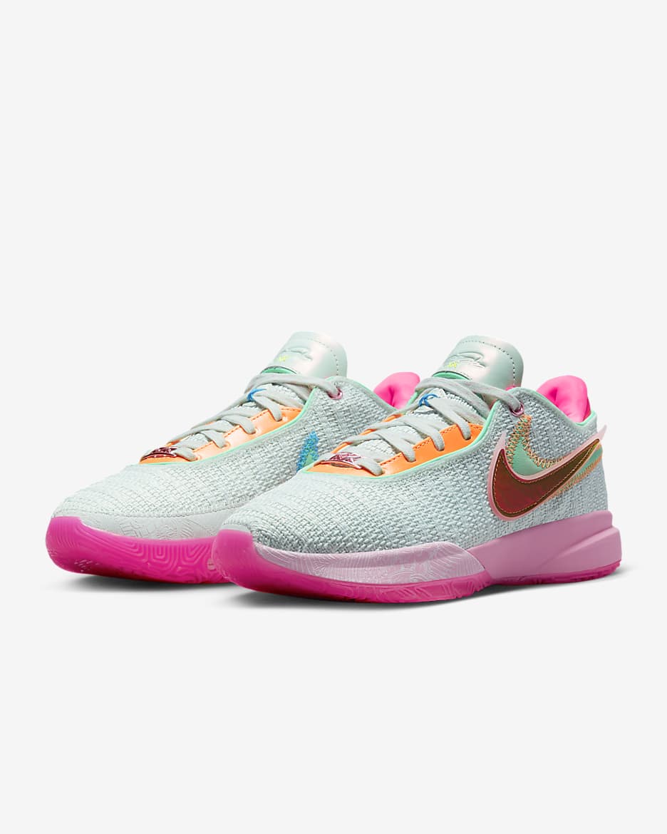 LeBron XX EP Basketball Shoes - Barely Green/Medium Soft Pink/Light Bone/Multi-Colour