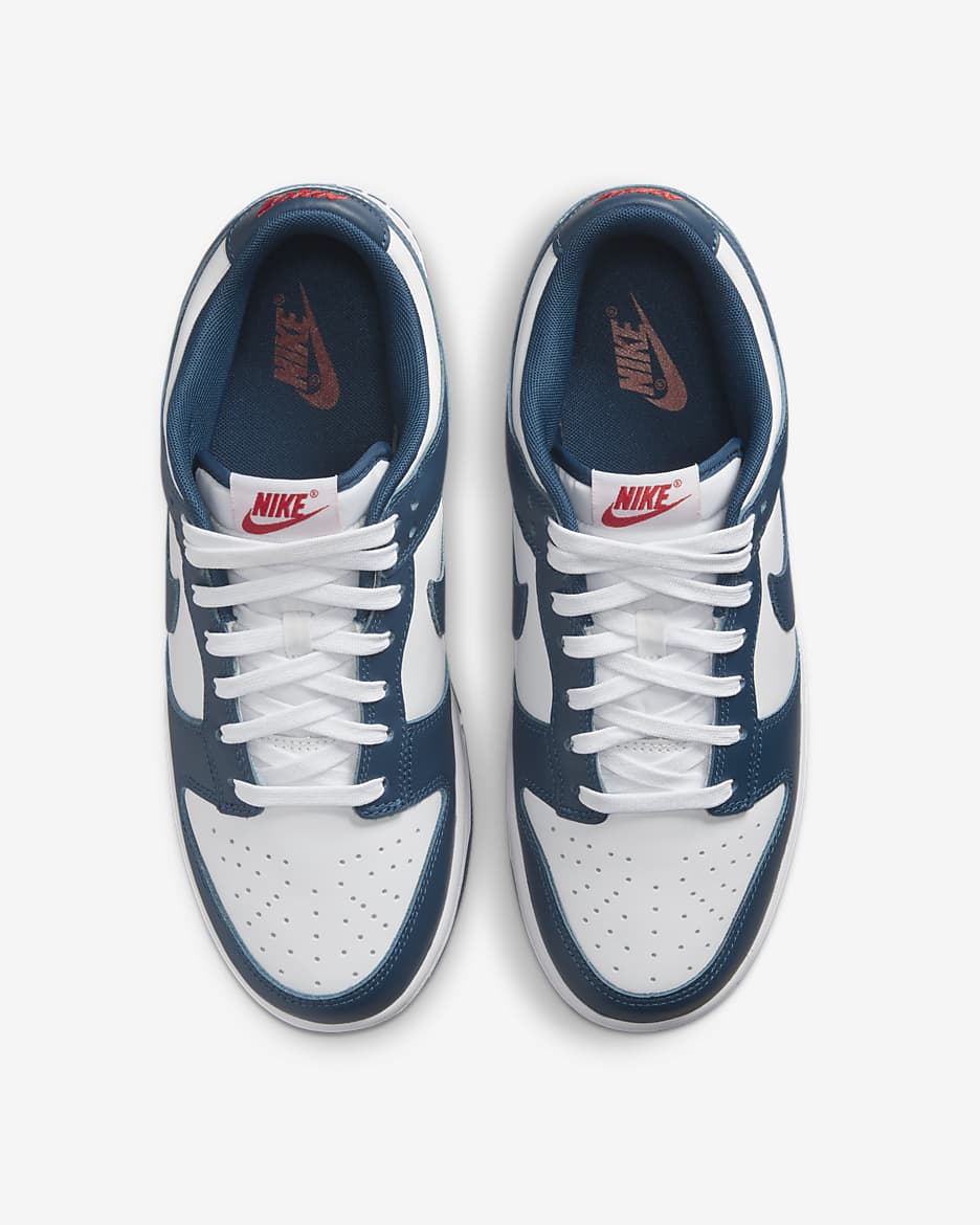 Nike Dunk Low Retro Men's Shoes - Valerian Blue/White/University Red/Valerian Blue