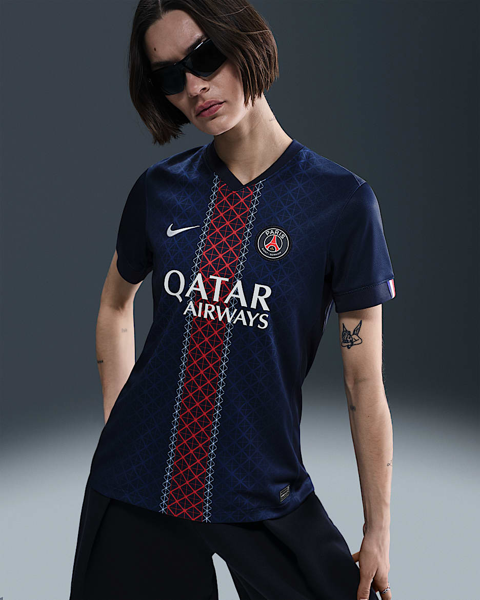 Paris Saint-Germain 2025/26 Stadium Home Women's Nike Dri-FIT Football Replica Shirt - Midnight Navy/Midnight Navy/White