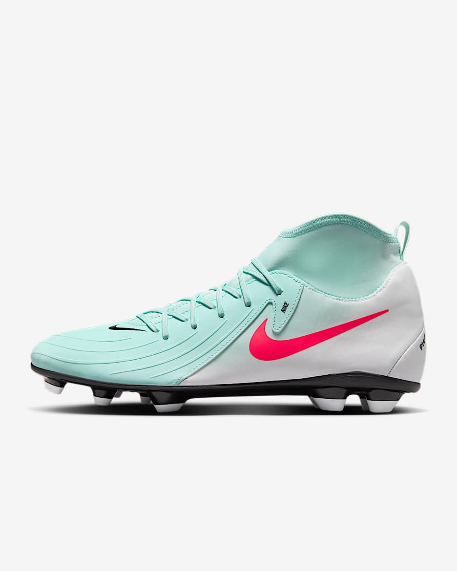 Nike Phantom Luna 2 Club MG High-Top Football Boot - Mint/Off-Noir/Atomic Red