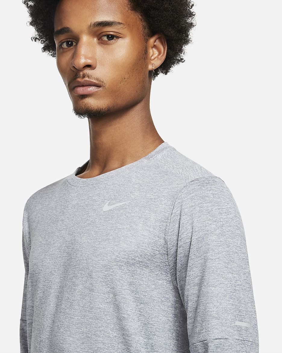 Nike Element Men's Dri-FIT Running Crew Top - Smoke Grey/Grey Fog/Heather