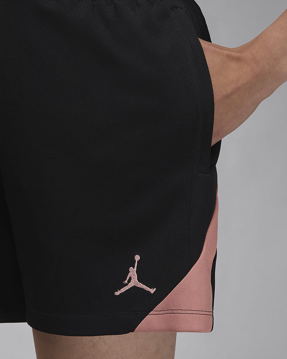 Short de foot en maille Jordan Dri-FIT Paris Saint-Germain Strike Third pour femme - Noir/Rust Pink/Rust Pink