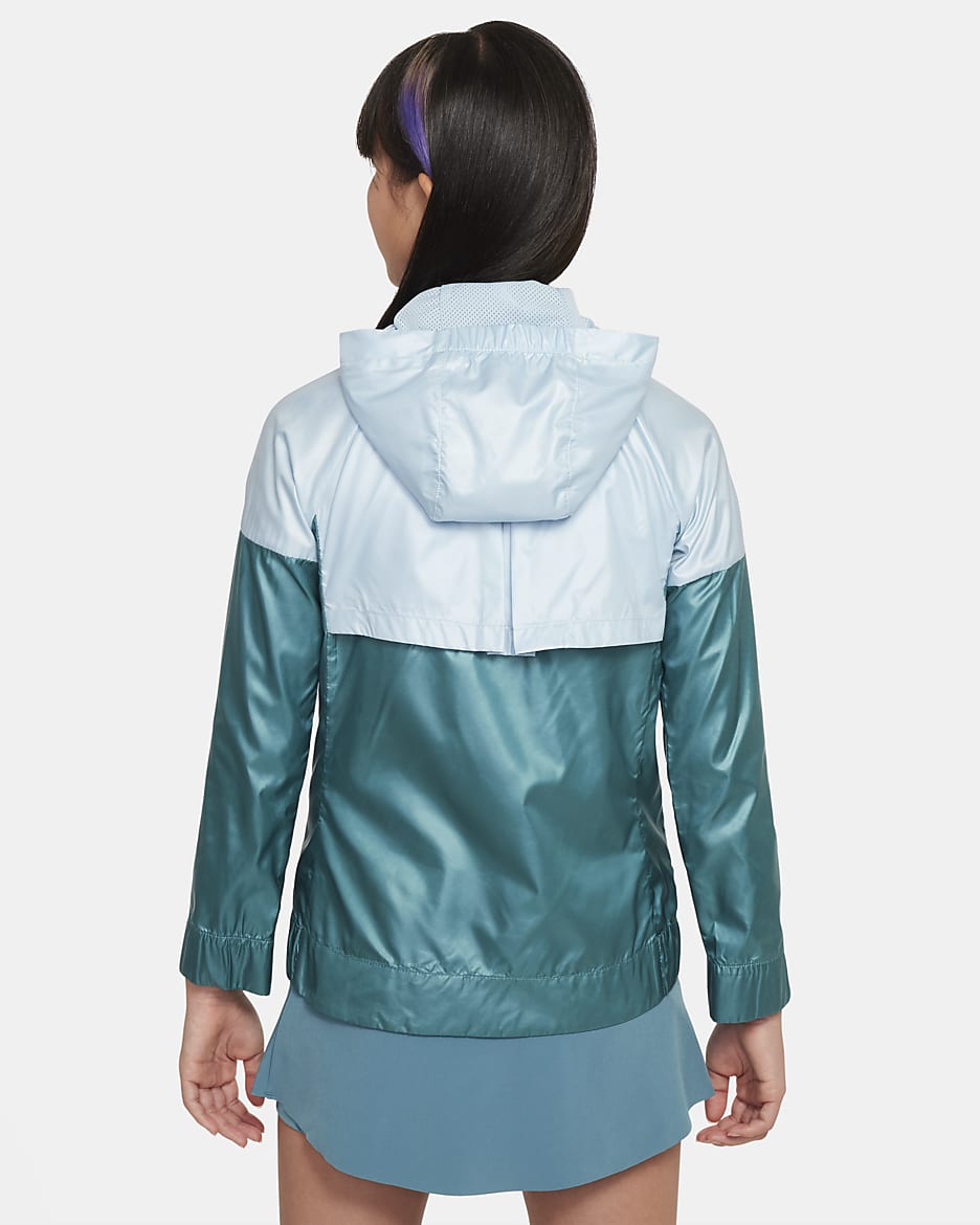 Nike Sportswear Windrunner Older Kids' (Girls') Jacket - Ocean Bliss/Mineral Teal/White