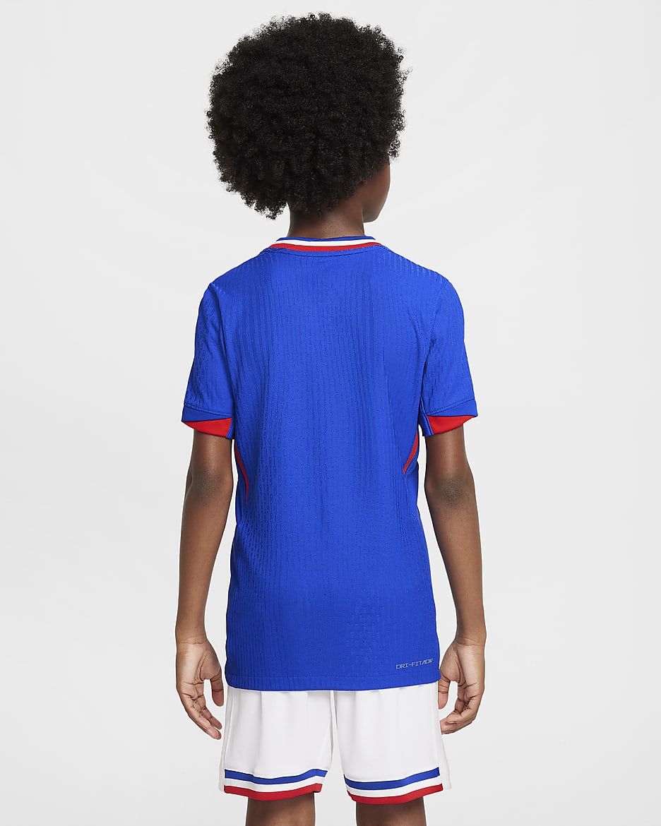 FFF 2024/25 Match Nike Dri-FIT ADV autentisk fotballdrakt til store barn (herrelaget, hjemmedrakt)  - Bright Blue/University Red/Hvit