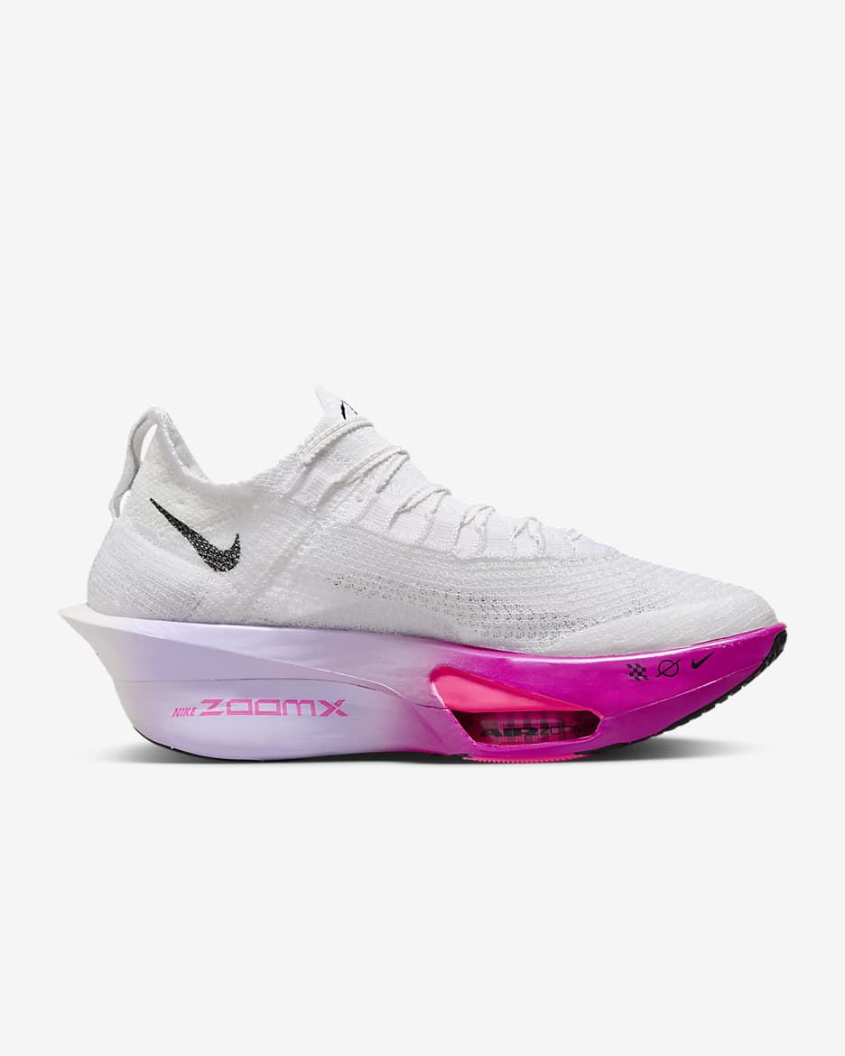 Tenis de carrera en pavimento para mujer Nike Alphafly 3 - Blanco/Ágata morado/Uva vivo/Negro