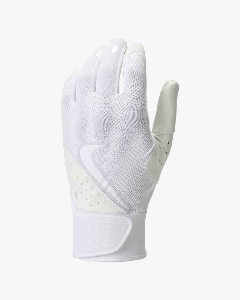 Nike Alpha Baseball Batting Gloves (1 Pair) - White