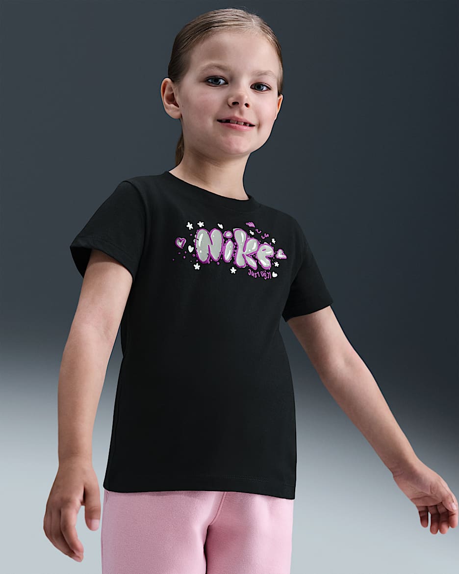 Nike Essentials Little Kids' Graphic Ringlet T-Shirt - Black