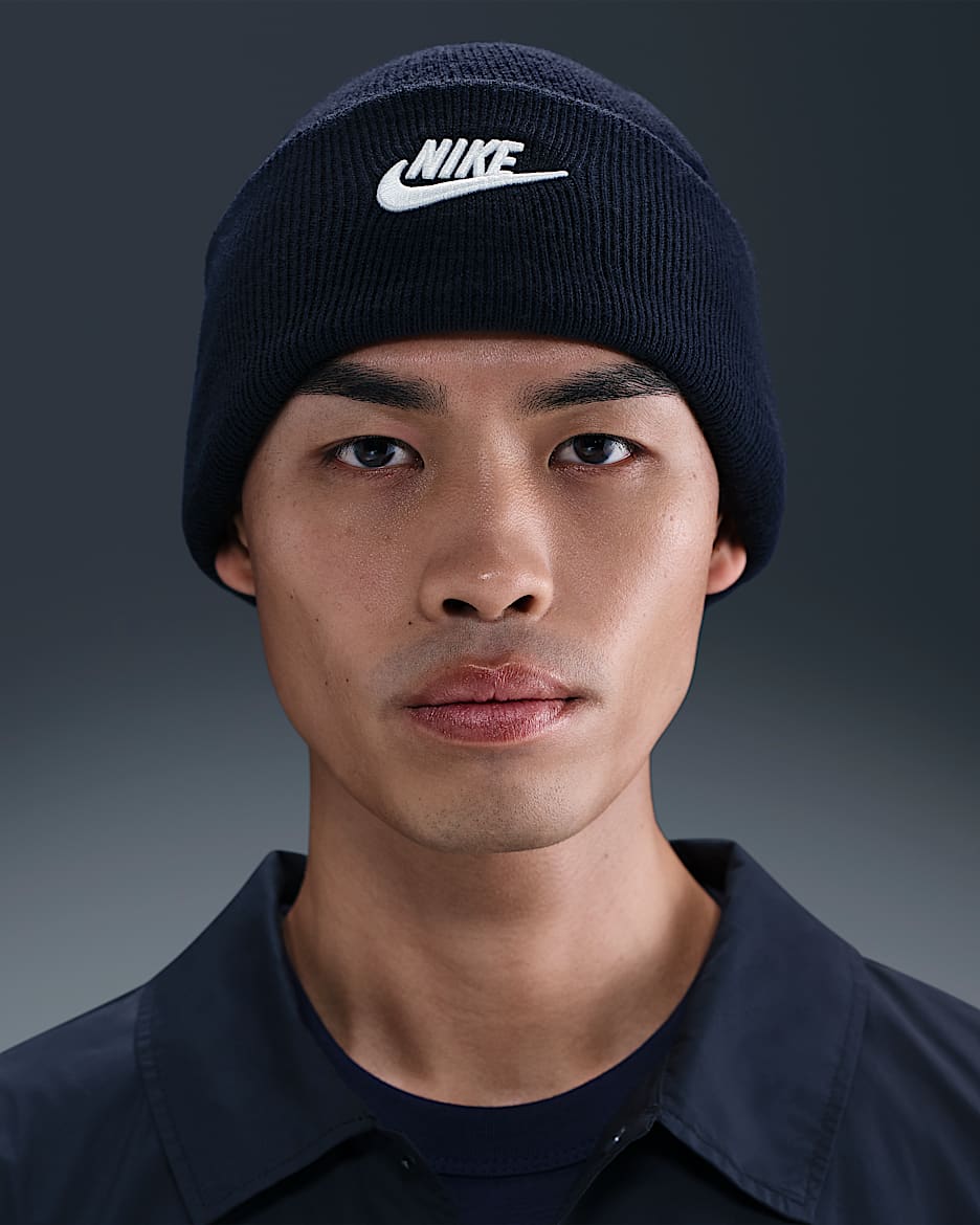 Nike Peak Futura Beanie - Obsidian/Weiß