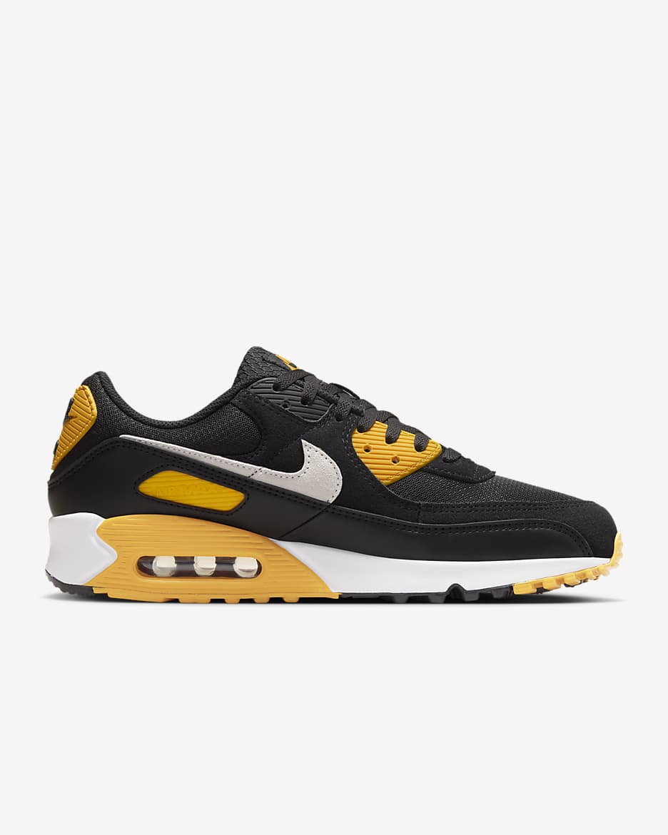 Nike Air Max 90 男鞋 - 黑色/University Gold/白色