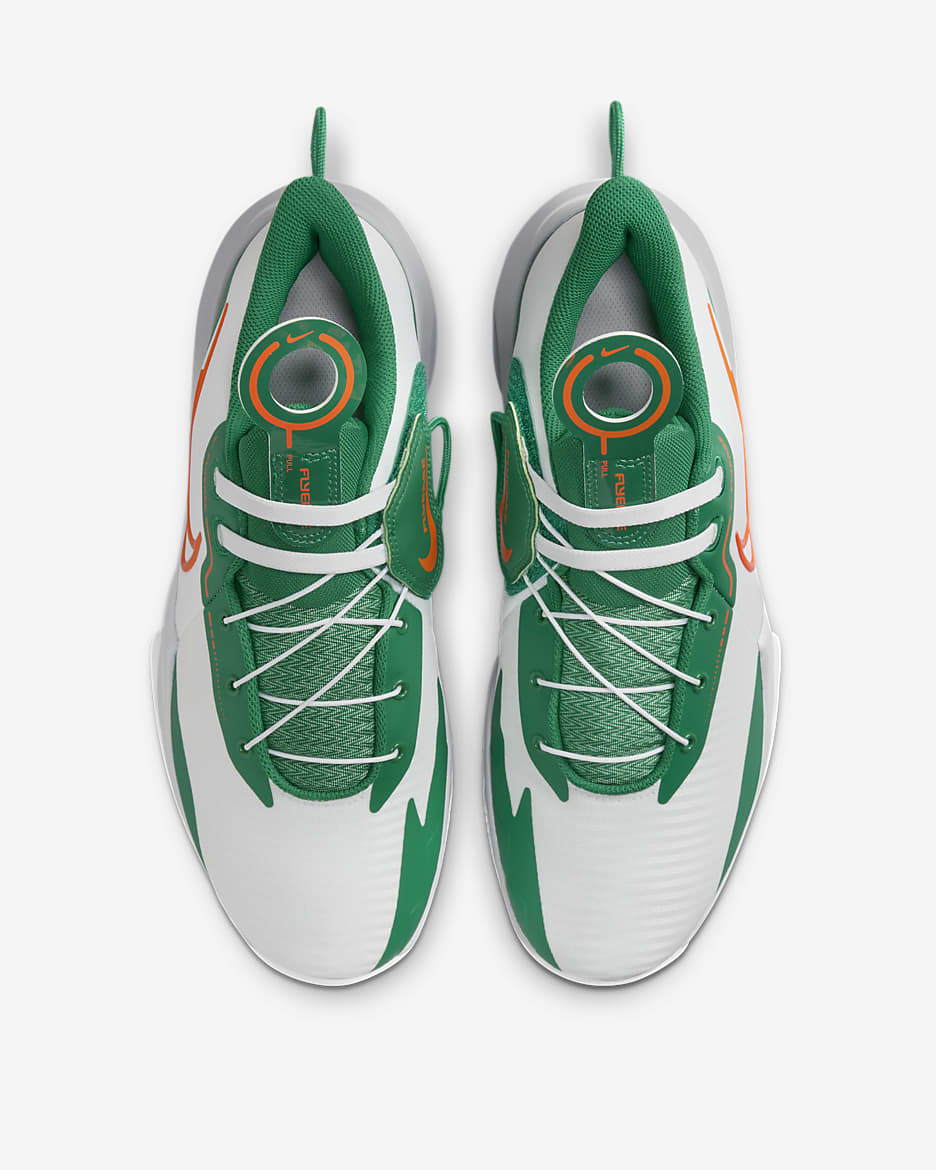 Nike Precision 6 FlyEase Basketball Shoes - White/Malachite/Sundial/Safety Orange