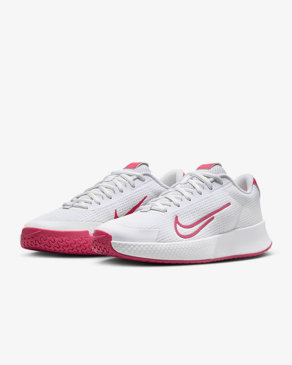 NikeCourt Vapor Lite 2 Hardcourt tennisschoenen voor dames - Wit/Hot Punch/Crimson Tint/Aster Pink